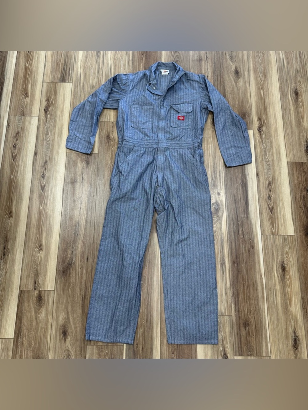 Dickies Blue Cotton Herringbone Twill Coveralls Mechanic Jumpsuit Men’s 44 Tall